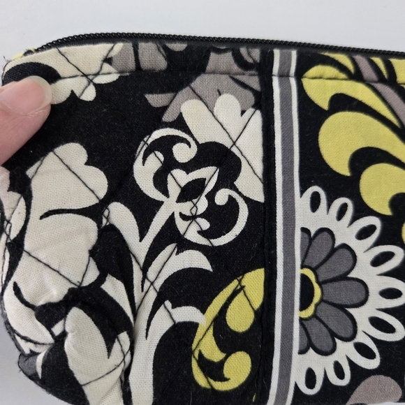Vera Bradley Yellow & Black Baroque Kisslock Trifold Wallet & Pencil Bag Set - Picture 6 of 8